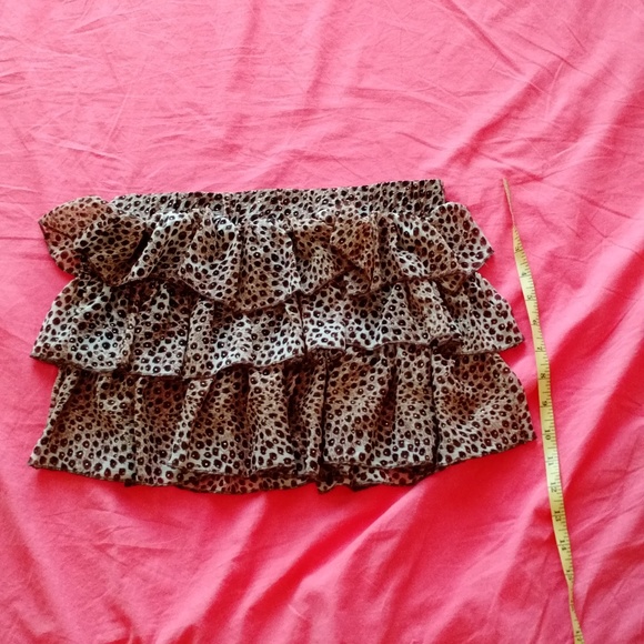 Layered mini skirt - leopard print - Picture 3 of 6